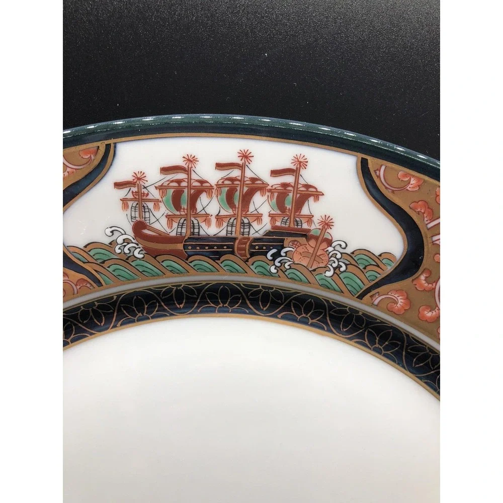 Arita Yamatoku Tableware Nishiki Nanban Ship Map Dinner Plate‎